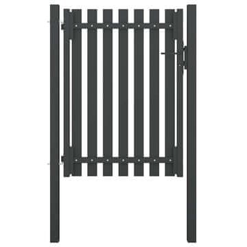 Vidaxl Vrtna ograja vrata iz jekla 100x125 cm antracitna