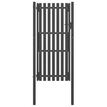 Vidaxl Vrtna ograja vrata iz jekla 100x200 cm antracitna