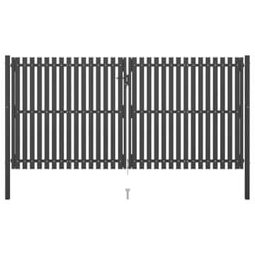 Vidaxl Vrtna ograja vrata iz jekla 400x175 cm antracitna
