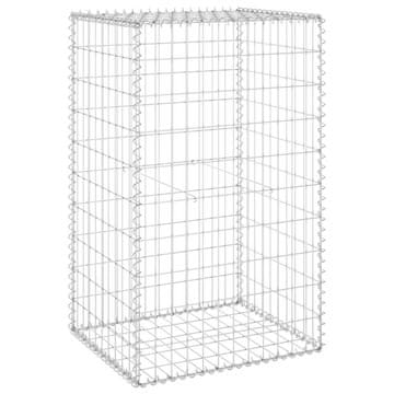 Vidaxl Gabionska stena s pokrovi iz pocinkanega jekla 60x50x100 cm