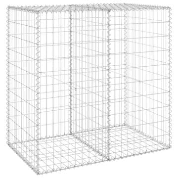 Vidaxl Gabionska stena s pokrovi iz pocinkanega jekla 100x60x100 cm
