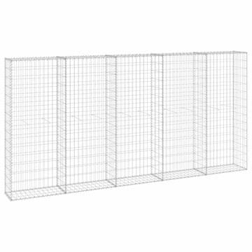 Vidaxl Gabionska stena s pokrovi iz pocinkanega jekla 300x30x150 cm