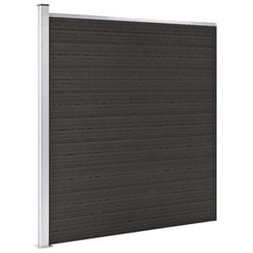 Vidaxl Ograjni panel WPC 175x186 cm črn