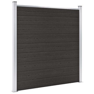 Vidaxl Ograjni panel WPC 180x186 cm črn