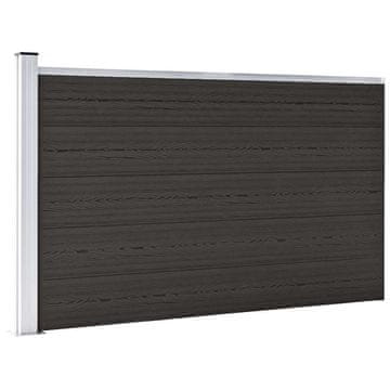 Vidaxl Ograjni panel WPC 175x105 cm črn