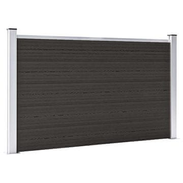 Vidaxl Ograjni panel WPC 180x105 cm črn