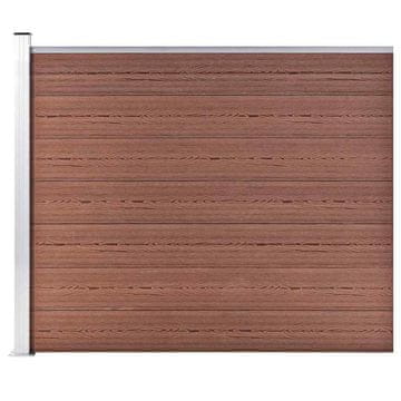 Vidaxl Ograjni panel WPC 175x146 cm rjav