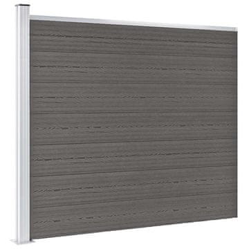 Vidaxl Ograjni panel WPC 175x146 cm siv