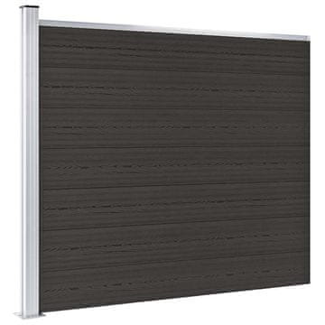 Vidaxl Ograjni panel WPC 175x146 cm črn