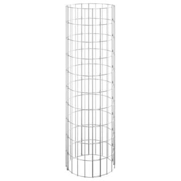 Vidaxl Okrogel gabion pocinkano jeklo Ø30x100 cm