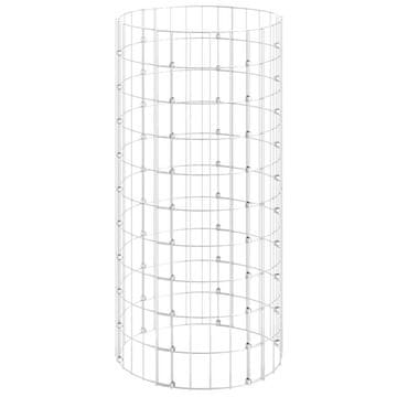 Vidaxl Okrogel gabion pocinkano jeklo Ø50x100 cm