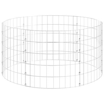 Vidaxl Okrogel gabion pocinkano jeklo Ø100x50 cm