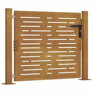 Vidaxl Vrtna vrata 100x75 cm iz kortenskega jekla kvadratna oblika