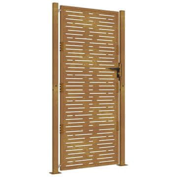 Vidaxl Vrtna vrata 100x175 cm iz kortenskega jekla kvadratna oblika
