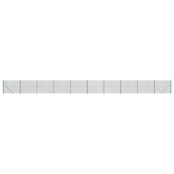 Vidaxl Mrežna ograja s prirobnico zelena 1,4x25 m