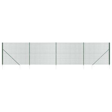 Vidaxl Mrežna ograja s konicami za postavitev zelena 2x10 m
