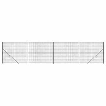Vidaxl Mrežna ograja s prirobnico antracitna 1,6x10 m