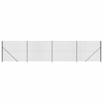 Vidaxl Mrežna ograja s prirobnico antracit 2,2x10 m