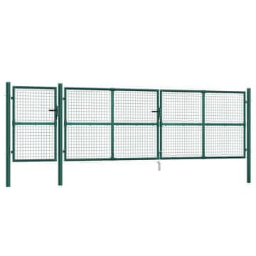 Vidaxl Vrtna mrežasta vrata zelena 500x125 cm pocinkano jeklo