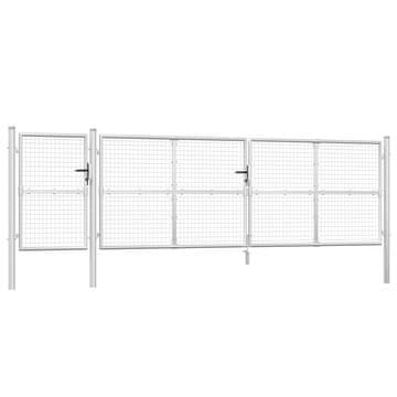 Vidaxl Vrtna mrežasta vrata srebrna 500 x 125 cm pocinkano jeklo