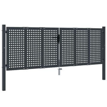Vidaxl Vrtna vrata antracit 300x100 cm jeklo