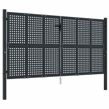 Vidaxl Vrtna vrata antracit 300x125 cm jeklo