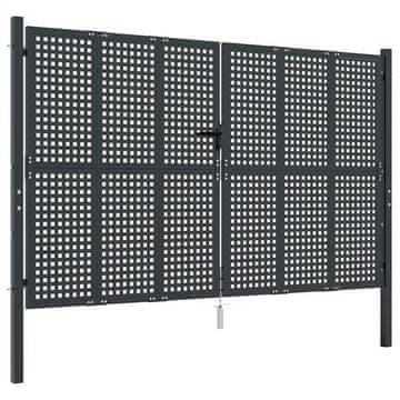 Vidaxl Vrtna vrata antracit 300x200 cm jeklo