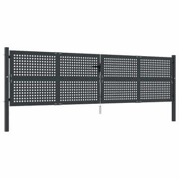 Vidaxl Vrtna vrata antracit 400x75 cm jeklo