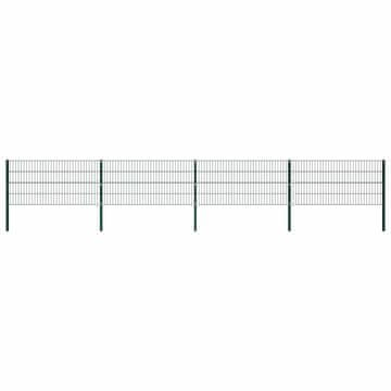 Vidaxl Ograjni panel s stebrički iz železa 694,5 x 80 cm zelen
