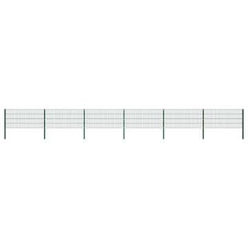 Vidaxl Ograjni panel s stebrički iz železa 1040x80 cm zelen