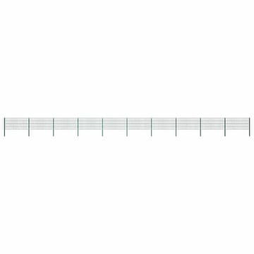 Vidaxl Ograjni panel s stebrički iz železa 1730x80 cm zelen