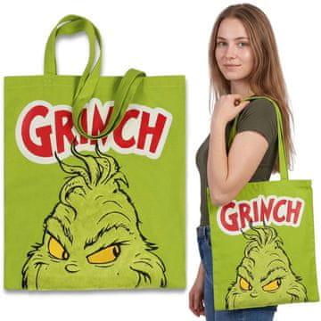 sarcia.eu Grinch božična torba za čez ramo, tekstilna nakupovalna torba za večkratno uporabo, MOČNA nakupovalna torba 40x45cm