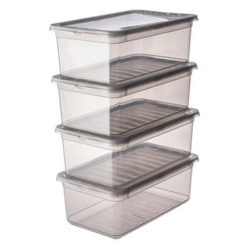 keeeper Bea škatla za shranjevanje, 4 x 5,6 L, prozorno siva