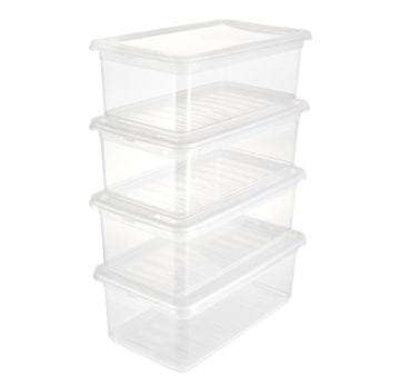 keeeper Bea škatla za shranjevanje, 4 x 5,6 L, prozorna