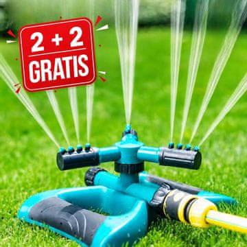 Cool Mango krožni vrtni razpršilnik vode 4 kosi (2 + 2 GRATIS), 360° do 10 m, nastavljiv razpršek - Aquaspin360