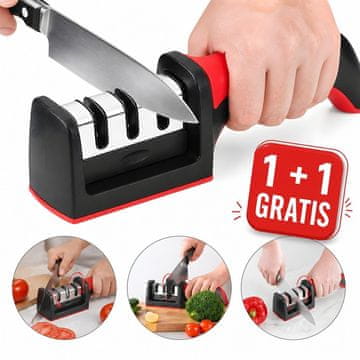 Cool Mango brusilnik nožev 2 kosa (1 + 1 GRATIS), 4 v 1 za nože in škarje iz nerjavečega jekla - Knify