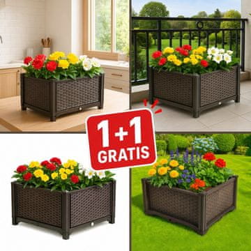 Cool Mango visoka greda za gojenje zelenjave, 2 kosa (1 + 1 GRATIS), PP, 40 × 40 × 22 cm