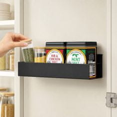 Cool Mango magnetna polica za hladilnik 2 kosa (1 + 1 GRATIS), brez orodja, črna, 29,5 x 9,5 x 5 cm - MagRack