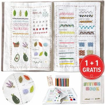 Cool Mango knjiga za učenje vezenja 2 kosa (1 + 1 GRATIS), vodnik za začetnike z ilustriranimi vzorci - Stitchbook