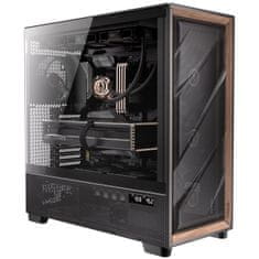 Antec Flux PRO Full Tower okno leseno črno/rjavo gaming ohišje