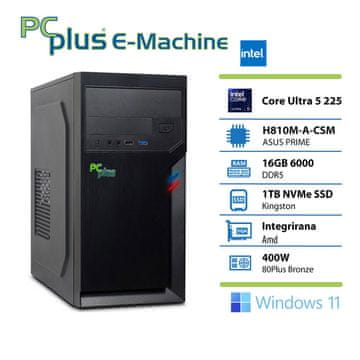 PCplus e-machine Ultra 5 225 16GB 1TB SSD Windows 11 Home namizni računalnik
