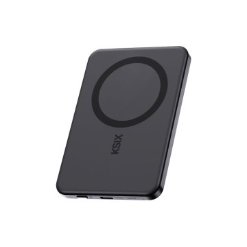 Ksix prenosna baterija 5000 mAh, magnetno polnjenje 15 W, PD 20 W, zaslon, črna