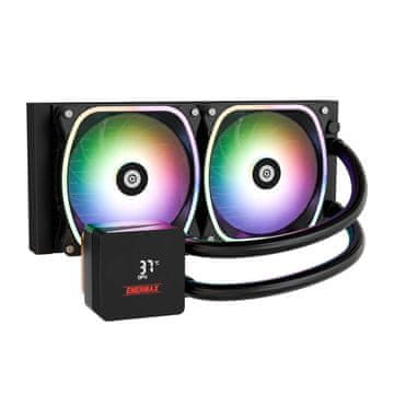 Enermax Aquafusion II 240 RGB CPU Cooler Vodno hlajenje za CPU ((AIO vodno hlajenje, 2x 120 mm Squa RGB, z digitalnim zaslonom) (ELC-AQFS240-SQA)