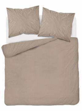 Detexpol Satenasta posteljnina 160x200 gladka s premium črtami, temno bež taupe