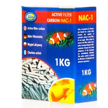 Aqua Nova Akvarijski filter z aktivnim ogljem za čiščenje vode, vonj 1 kg