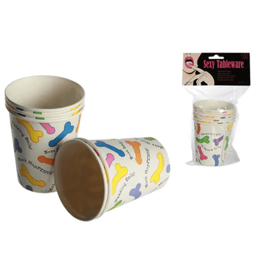 4U Penis skodelice 250 ml 6 kosov za zabave, žare in 18. rojstne dneve