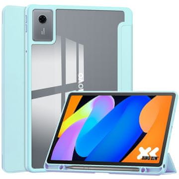 GS Ovitek s prozorno hrbtno stranjo in držalom za pisalo za Lenovo Idea Tab 11" / Tab K11 11" (2. generacija), moder