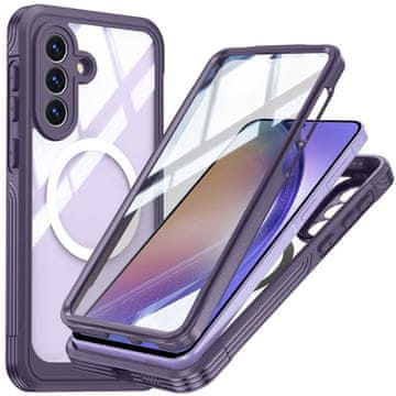 Overboard Ovitek za Samsung Galaxy A57 5G, odporen na udarce, s steklom, za MagSafe, vijoličen