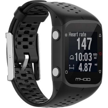 GS Silikonski pašček za Polar M400/M430, črne barve