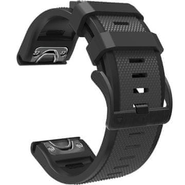 GS Silikonski pašček Quickfit 22 mm za Garmin, temno siv/črn